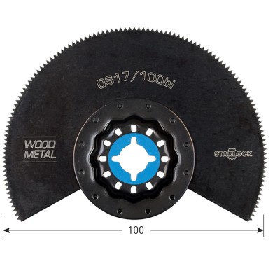 Starlock Bi-metaal invalzaagblad gebogen 100mm voor Hout/metaal 